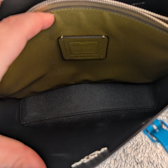 Coach Mollie Blue Crossbody Satchel Tote Bag Silver Hardware EUC - Picture 8 of 10